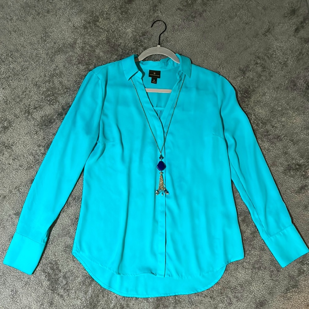 Bright blue lightweight Worthington blouse